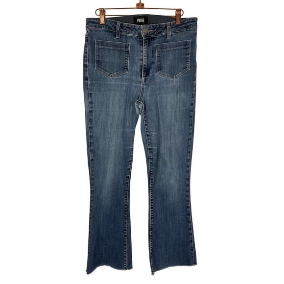 Paige Denim Colette Cropped Flair Patch Pocket Jeans Size 30 - Picture 1 of 8